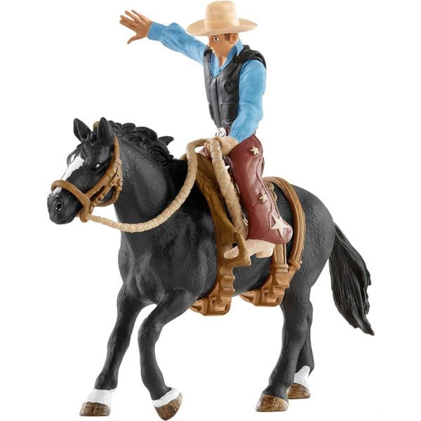 41416SCH Saddle bronc riding mit Cowboy
