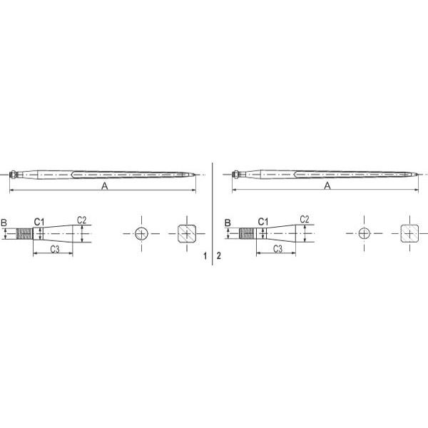 Frontladerzinken / Schwerlastzinken M28 Quadrat Profil Universal