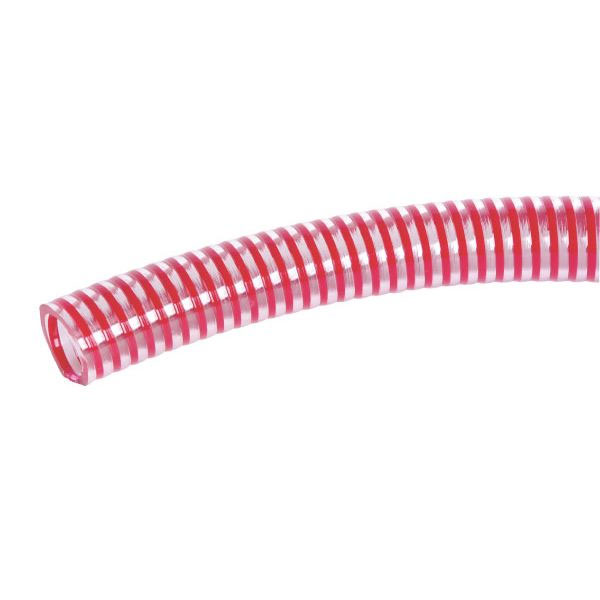 PVC Saug- und Druckschlauch mit Kunststoffspirale rot - lebensmittelecht