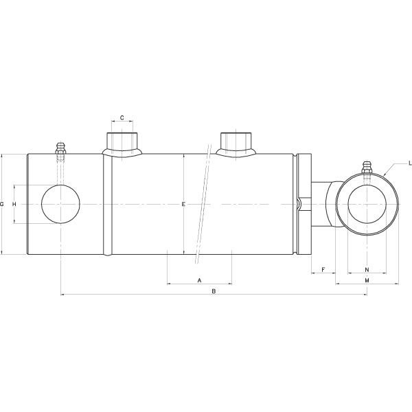 Hydraulikzylinder - doppeltwirkend - mit Befestigungen - Typ D-ST